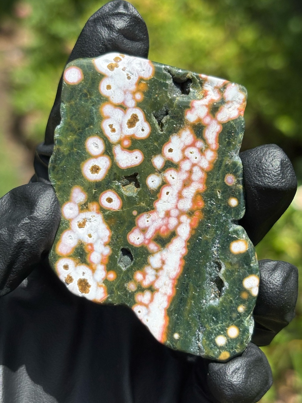 Ocean Jasper Crystal Slab with Druzy - Sea Jasper - Polished Orbicular Jasper